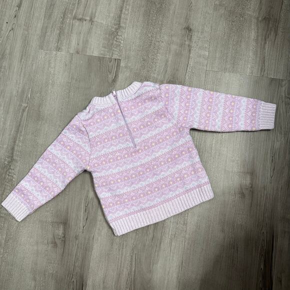 Vintage Girl's Purple Winter Printed Crew Neck Pull Over Sweater 12 Month - Picture 5 of 6